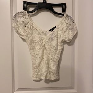 Forever 21 Ivory Lace Top